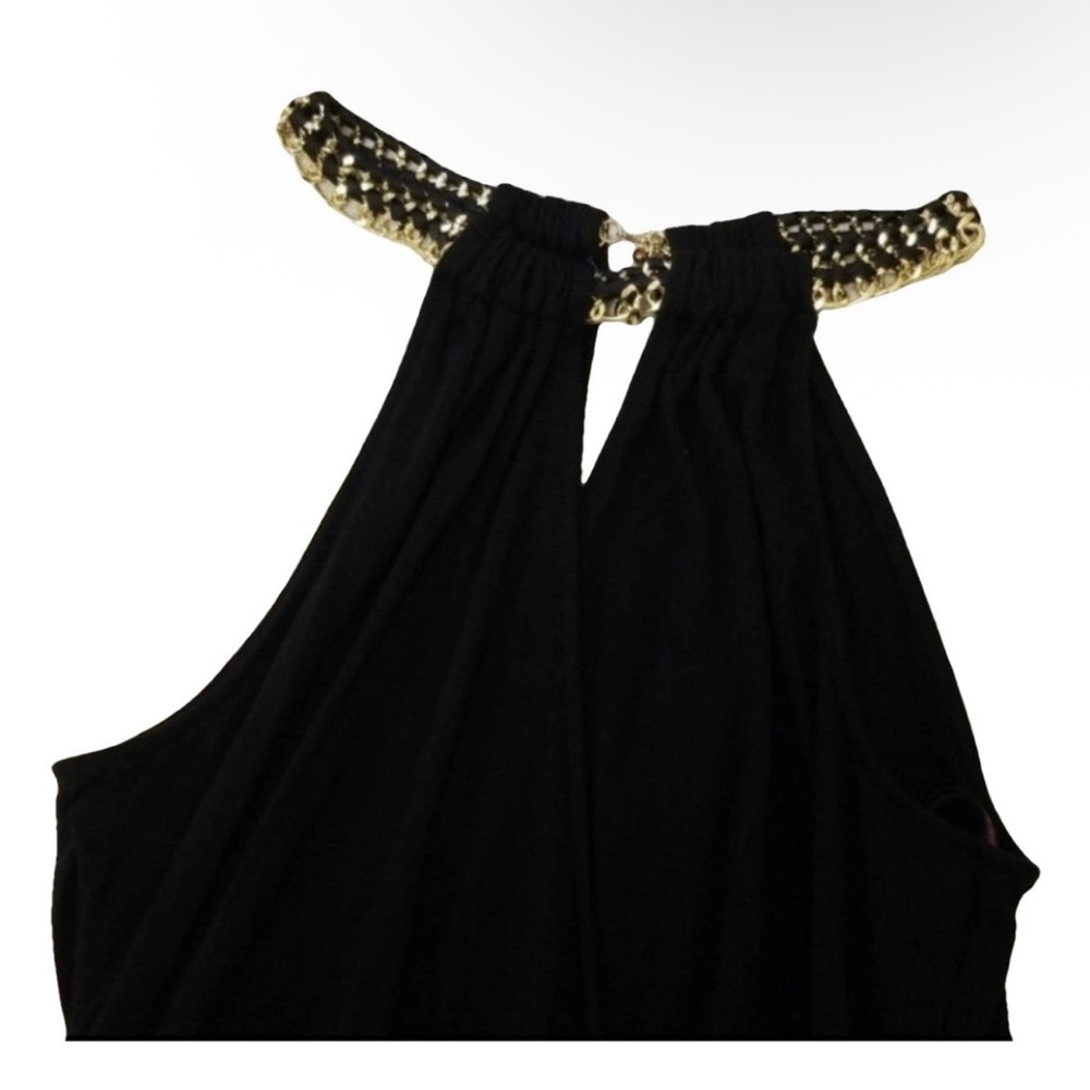 Guess Black and Gold Midi Dress